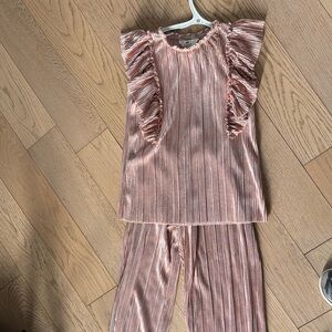 H&M Shimmering Pink Ruffle Top & matching pants